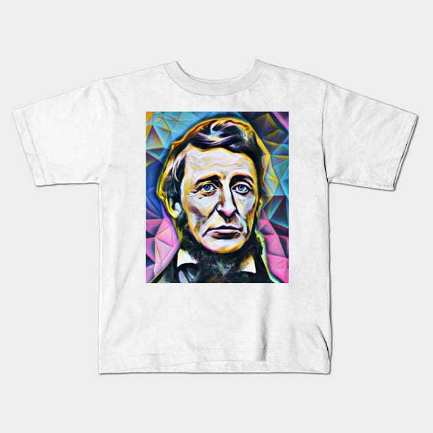 Henry David Thoreau Portrait | Henry David Thoreau Artwork 3 Kids T-Shirt by JustLit